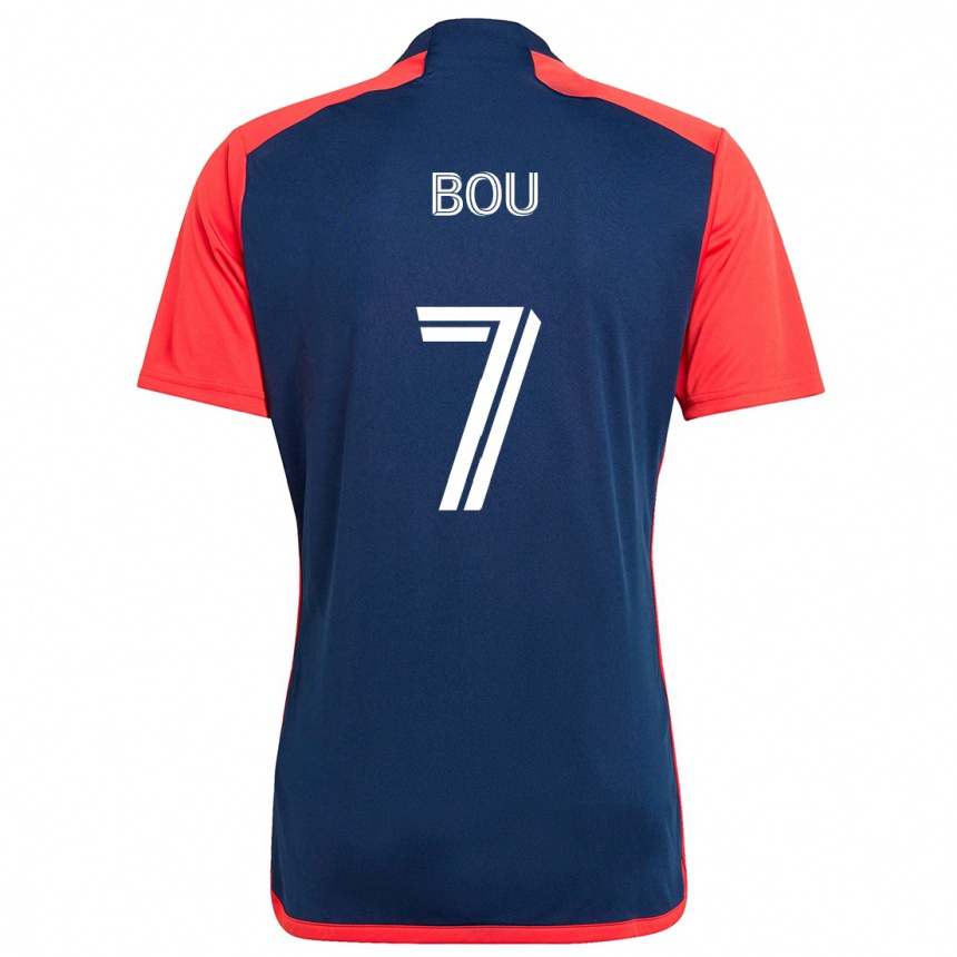 Vaikiškas Gustavo Bou #7 Mėlyna Raudona Namų Marškinėliai 2024/25 T-Shirt