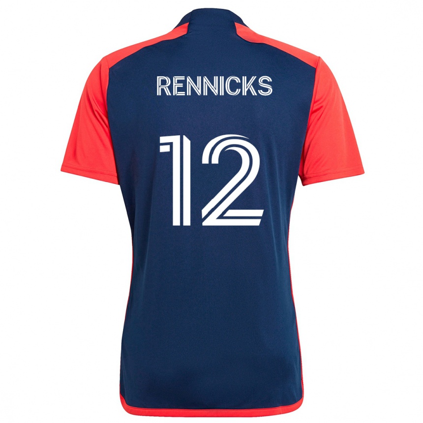 Vaikiškas Justin Rennicks #12 Mėlyna Raudona Namų Marškinėliai 2024/25 T-Shirt