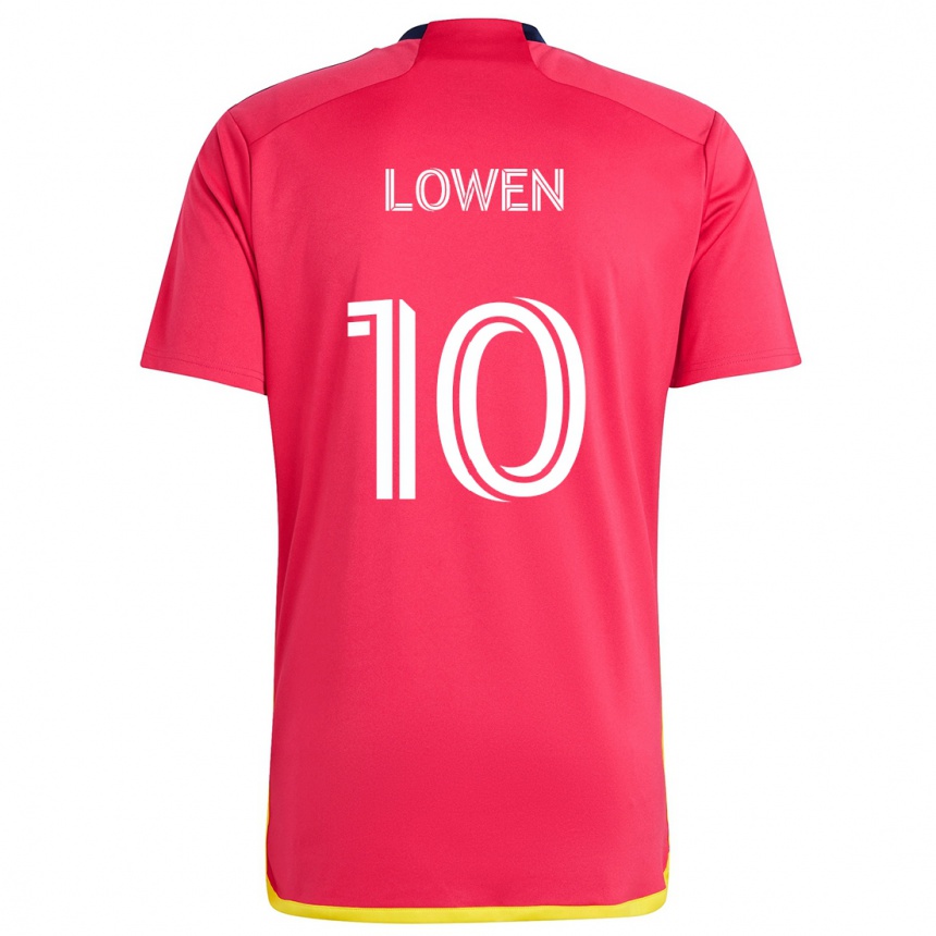 Vaikiškas Eduard Löwen #10 Raudona Melyna Namų Marškinėliai 2024/25 T-Shirt