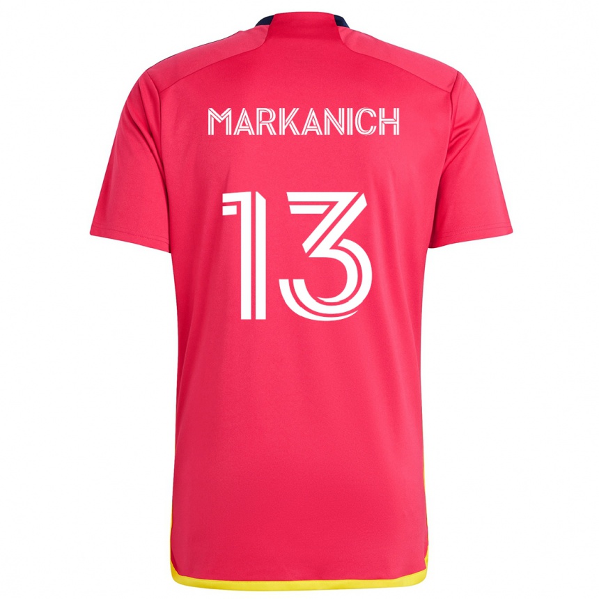 Vaikiškas Anthony Markanich #13 Raudona Melyna Namų Marškinėliai 2024/25 T-Shirt