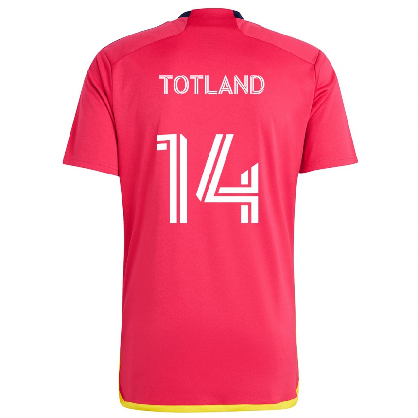 Vaikiškas Tomas Totland #14 Raudona Melyna Namų Marškinėliai 2024/25 T-Shirt