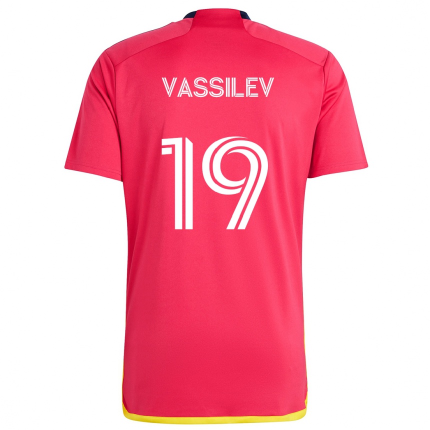 Vaikiškas Indiana Vassilev #19 Raudona Melyna Namų Marškinėliai 2024/25 T-Shirt