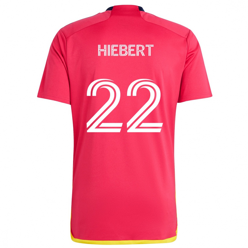 Vaikiškas Kyle Hiebert #22 Raudona Melyna Namų Marškinėliai 2024/25 T-Shirt