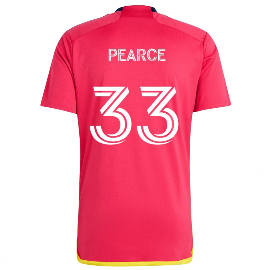 Vaikiškas Tyson Pearce #33 Raudona Melyna Namų Marškinėliai 2024/25 T-Shirt