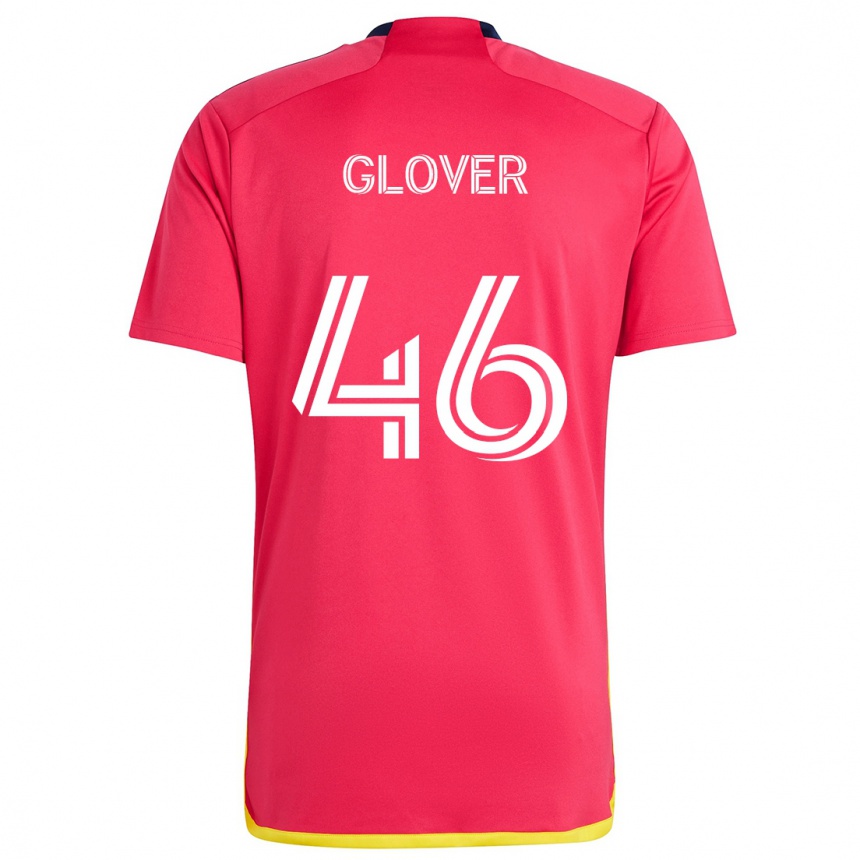 Vaikiškas Caden Glover #46 Raudona Melyna Namų Marškinėliai 2024/25 T-Shirt