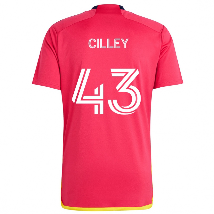 Vaikiškas Cam Cilley #43 Raudona Melyna Namų Marškinėliai 2024/25 T-Shirt