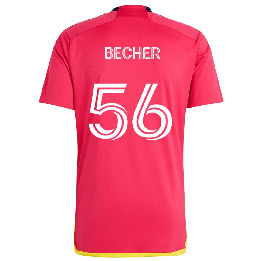 Vaikiškas Ryan Becher #56 Raudona Melyna Namų Marškinėliai 2024/25 T-Shirt