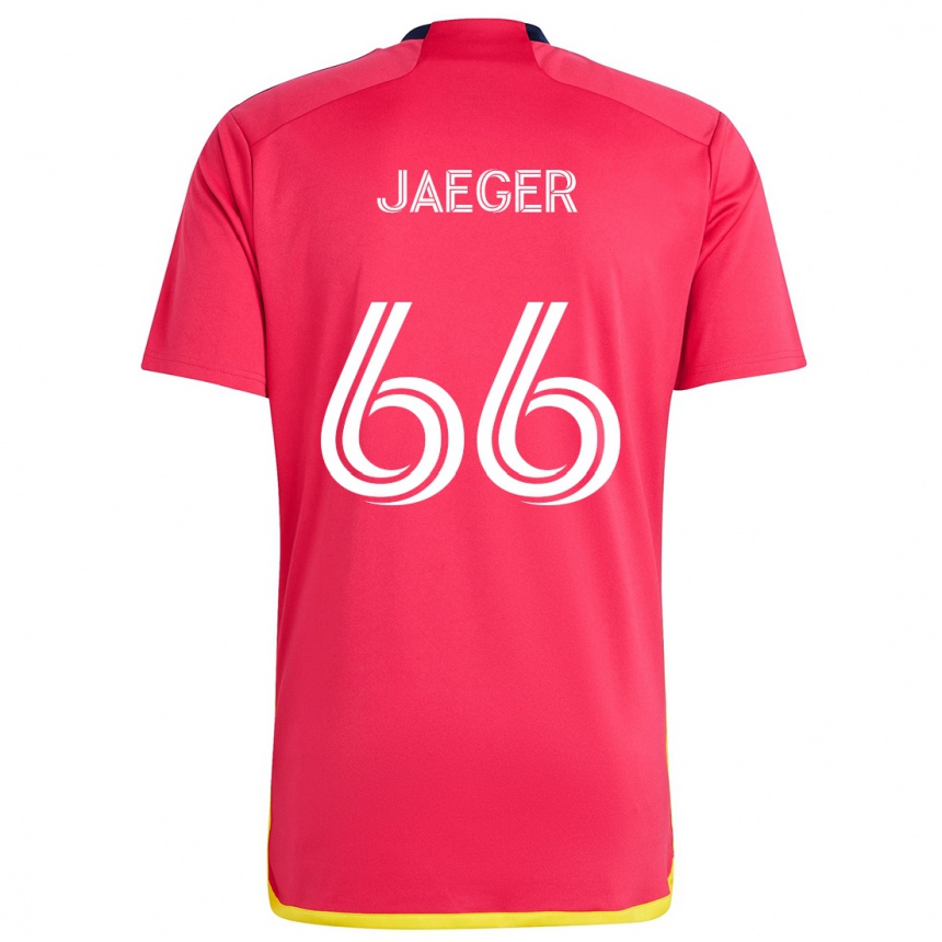 Vaikiškas Kai Jaeger #66 Raudona Melyna Namų Marškinėliai 2024/25 T-Shirt