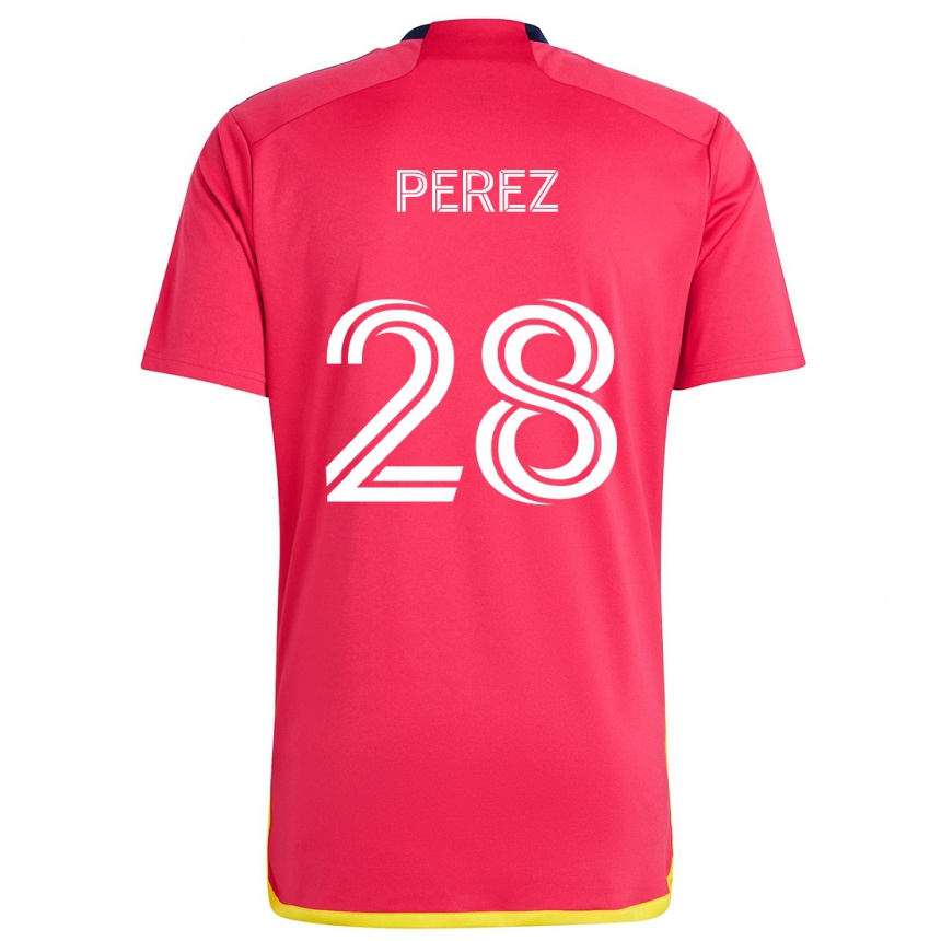 Vaikiškas Miguel Perez #28 Raudona Melyna Namų Marškinėliai 2024/25 T-Shirt