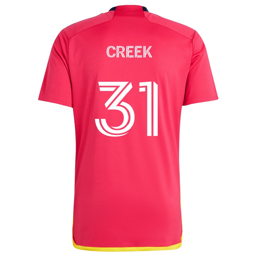 Vaikiškas Michael Creek #31 Raudona Melyna Namų Marškinėliai 2024/25 T-Shirt