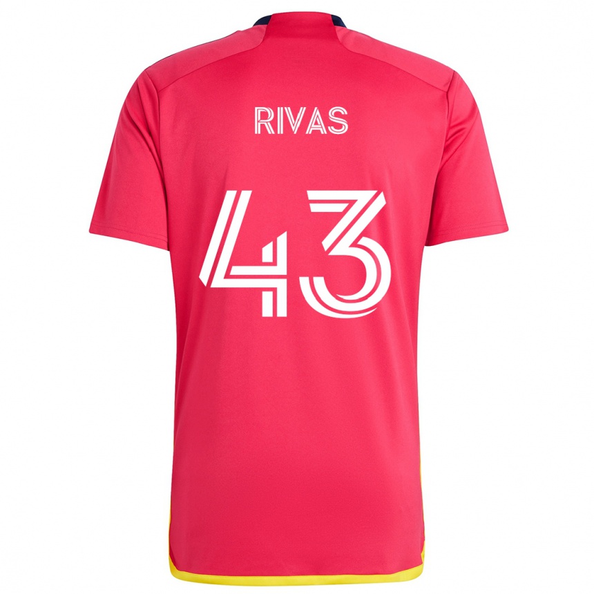 Vaikiškas Sergio Rivas #43 Raudona Melyna Namų Marškinėliai 2024/25 T-Shirt