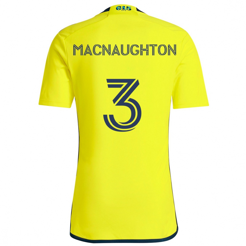 Vaikiškas Lukas Macnaughton #3 Geltona Mėlyna Namų Marškinėliai 2024/25 T-Shirt