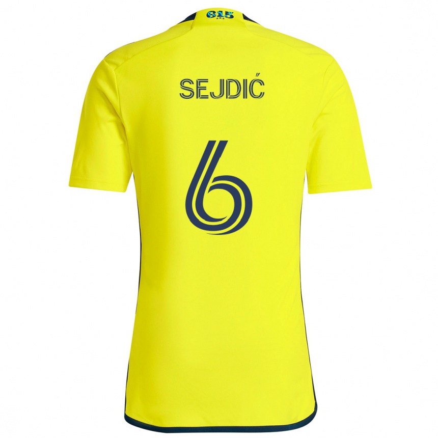 Vaikiškas Amar Sejdić #6 Geltona Mėlyna Namų Marškinėliai 2024/25 T-Shirt