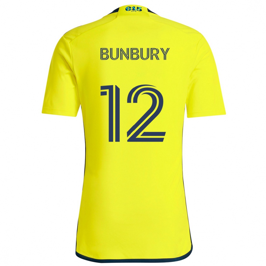 Vaikiškas Teal Bunbury #12 Geltona Mėlyna Namų Marškinėliai 2024/25 T-Shirt