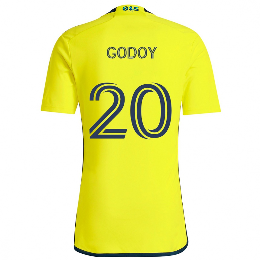 Vaikiškas Aníbal Godoy #20 Geltona Mėlyna Namų Marškinėliai 2024/25 T-Shirt