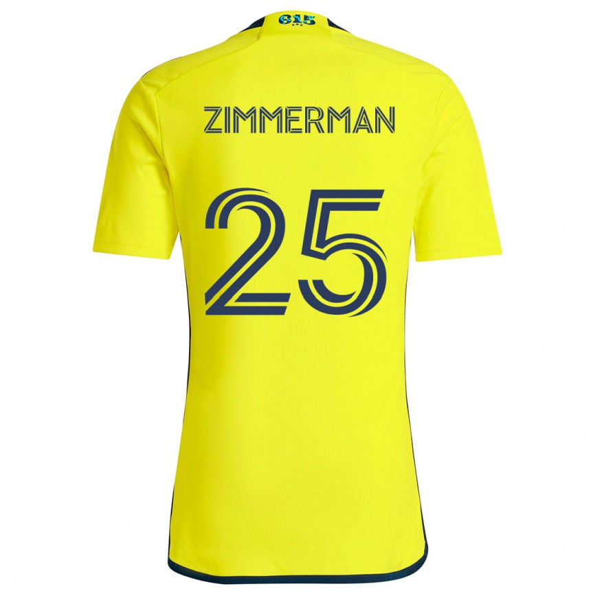 Vaikiškas Walker Zimmerman #25 Geltona Mėlyna Namų Marškinėliai 2024/25 T-Shirt