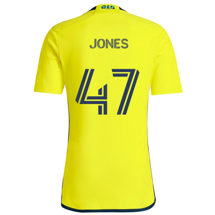 Vaikiškas Isaiah Jones #47 Geltona Mėlyna Namų Marškinėliai 2024/25 T-Shirt