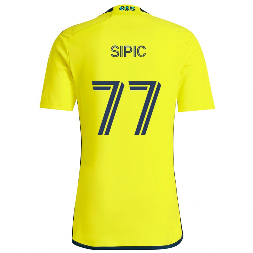 Vaikiškas Adem Sipić #77 Geltona Mėlyna Namų Marškinėliai 2024/25 T-Shirt