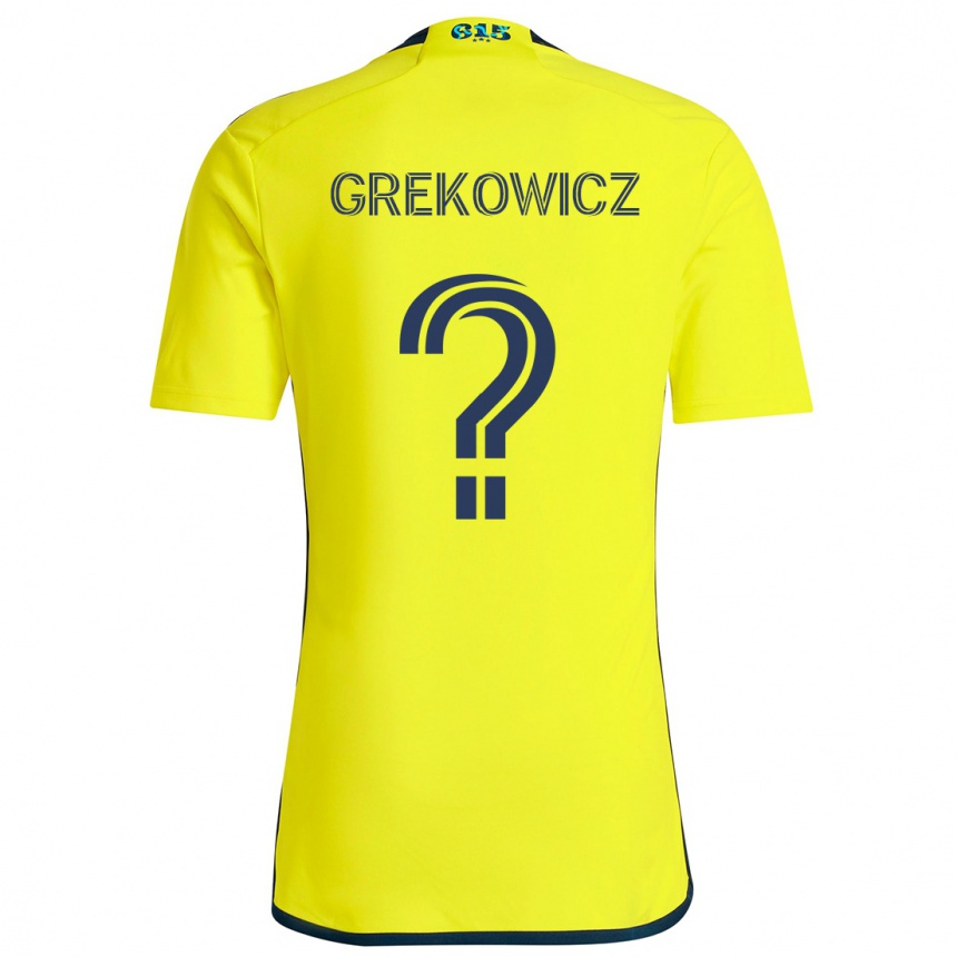 Vaikiškas Jacob Grekowicz #0 Geltona Mėlyna Namų Marškinėliai 2024/25 T-Shirt