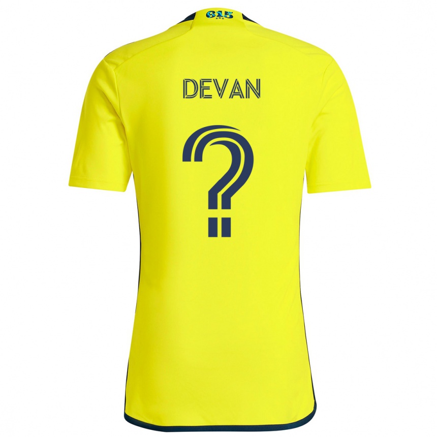 Vaikiškas Liam Devan #0 Geltona Mėlyna Namų Marškinėliai 2024/25 T-Shirt