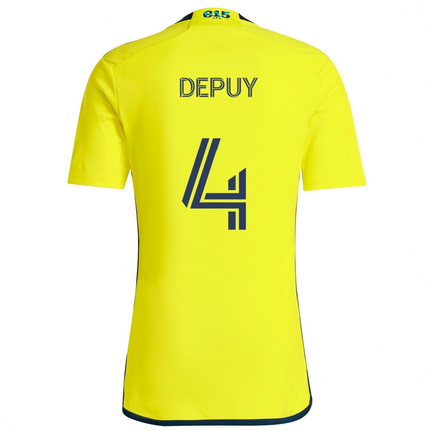 Vaikiškas Nick Depuy #4 Geltona Mėlyna Namų Marškinėliai 2024/25 T-Shirt