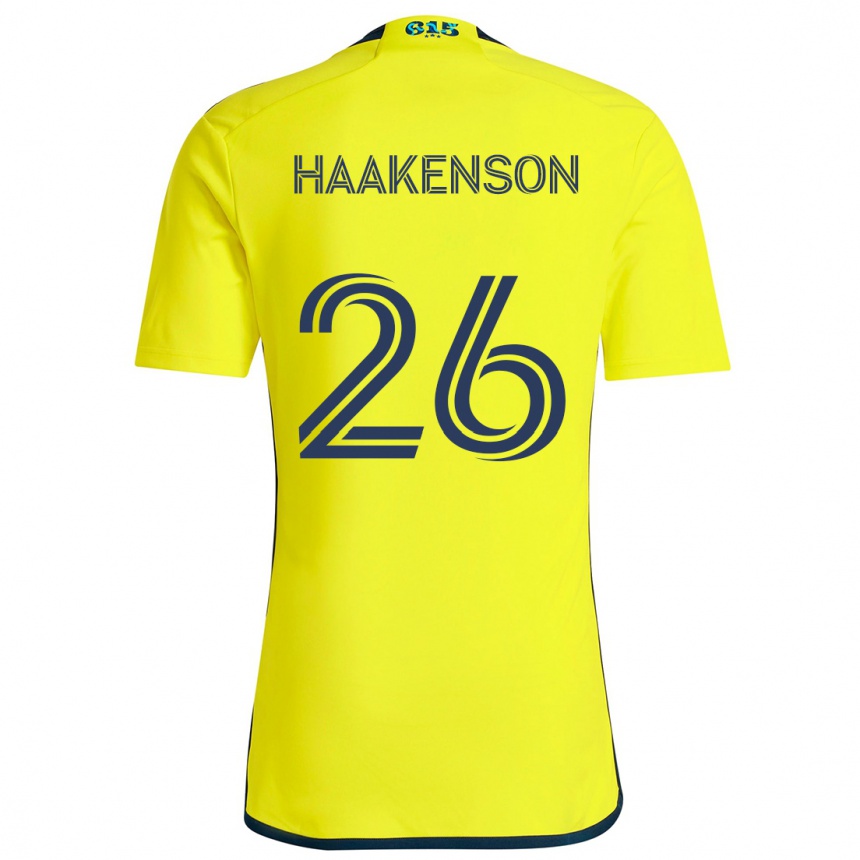 Vaikiškas Luke Haakenson #26 Geltona Mėlyna Namų Marškinėliai 2024/25 T-Shirt