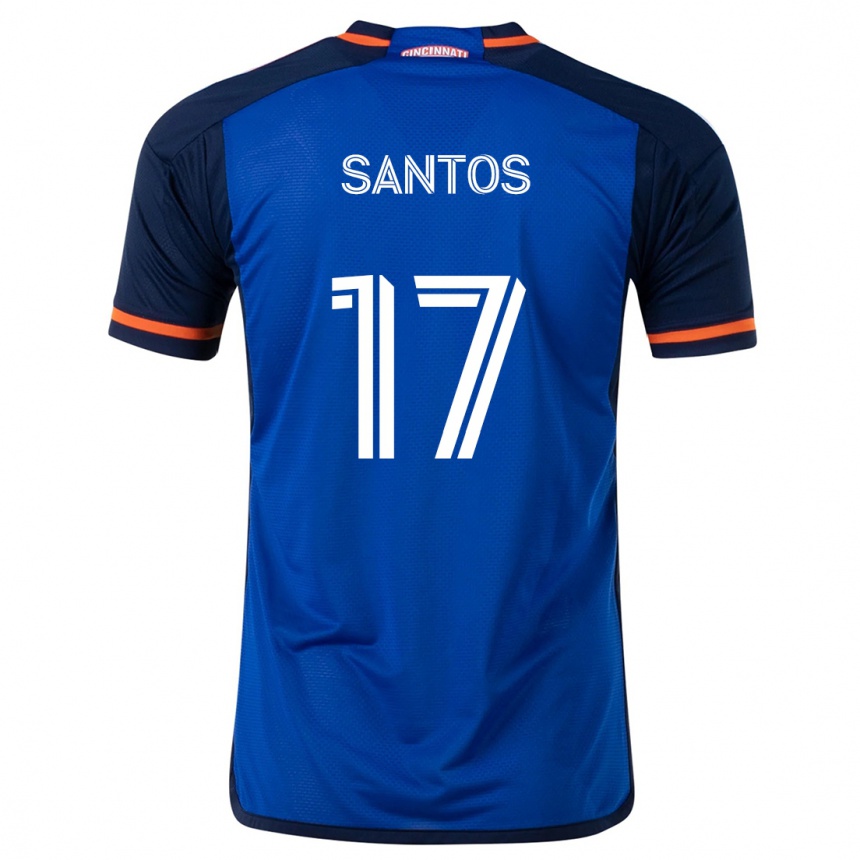 Vaikiškas Sergio Santos #17 Mėlyna Balta Namų Marškinėliai 2024/25 T-Shirt