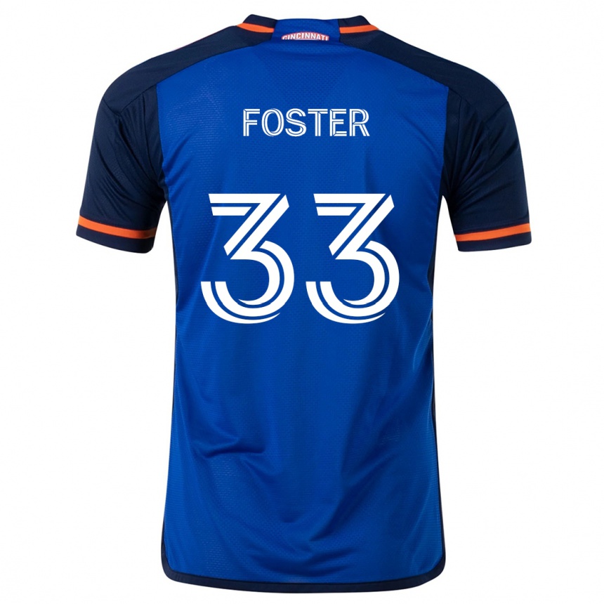 Vaikiškas Isaiah Foster #33 Mėlyna Balta Namų Marškinėliai 2024/25 T-Shirt