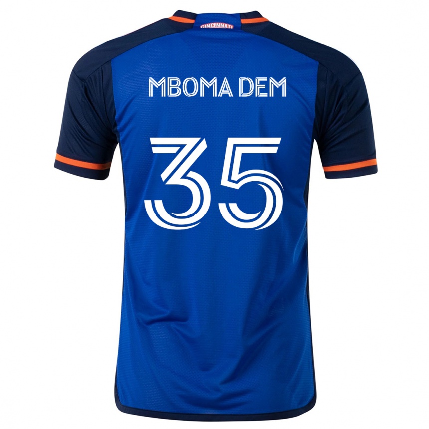 Vaikiškas Kenji Mboma Dem #35 Mėlyna Balta Namų Marškinėliai 2024/25 T-Shirt