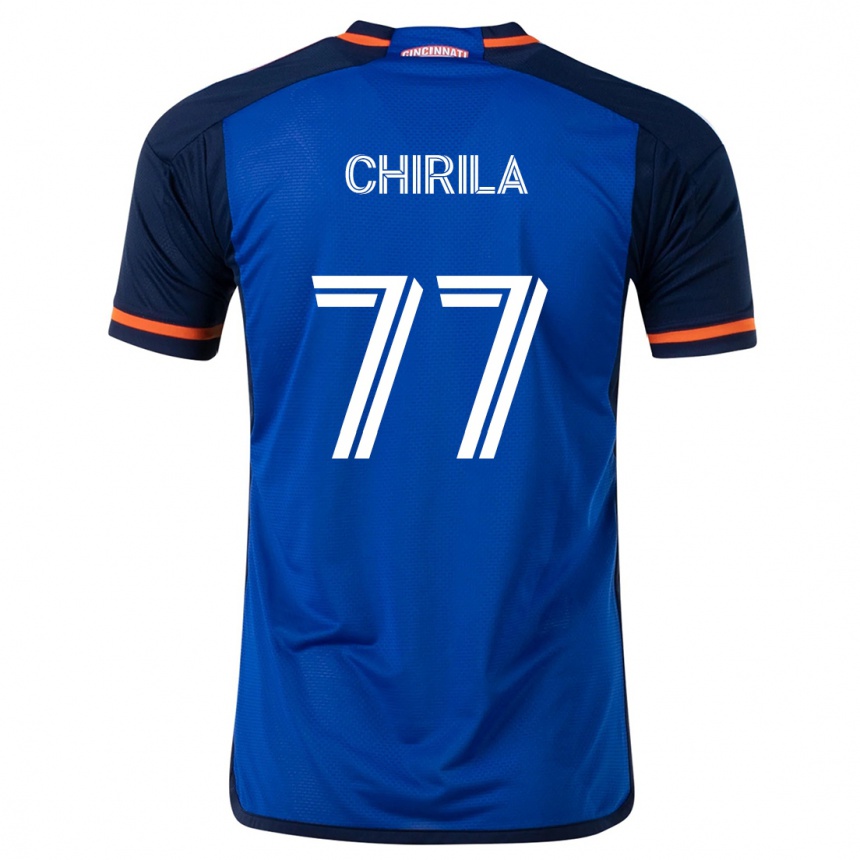 Vaikiškas Stefan Chirila #77 Mėlyna Balta Namų Marškinėliai 2024/25 T-Shirt