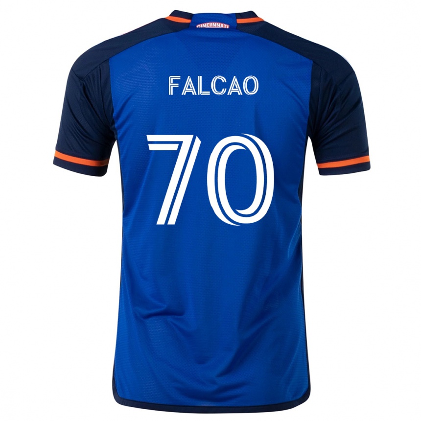 Vaikiškas Kiano Falcao #70 Mėlyna Balta Namų Marškinėliai 2024/25 T-Shirt