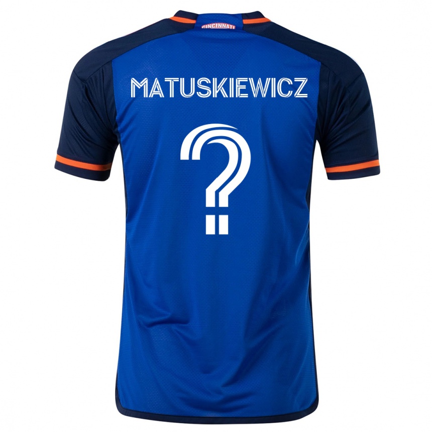 Vaikiškas Lincoln Matuskiewicz #0 Mėlyna Balta Namų Marškinėliai 2024/25 T-Shirt