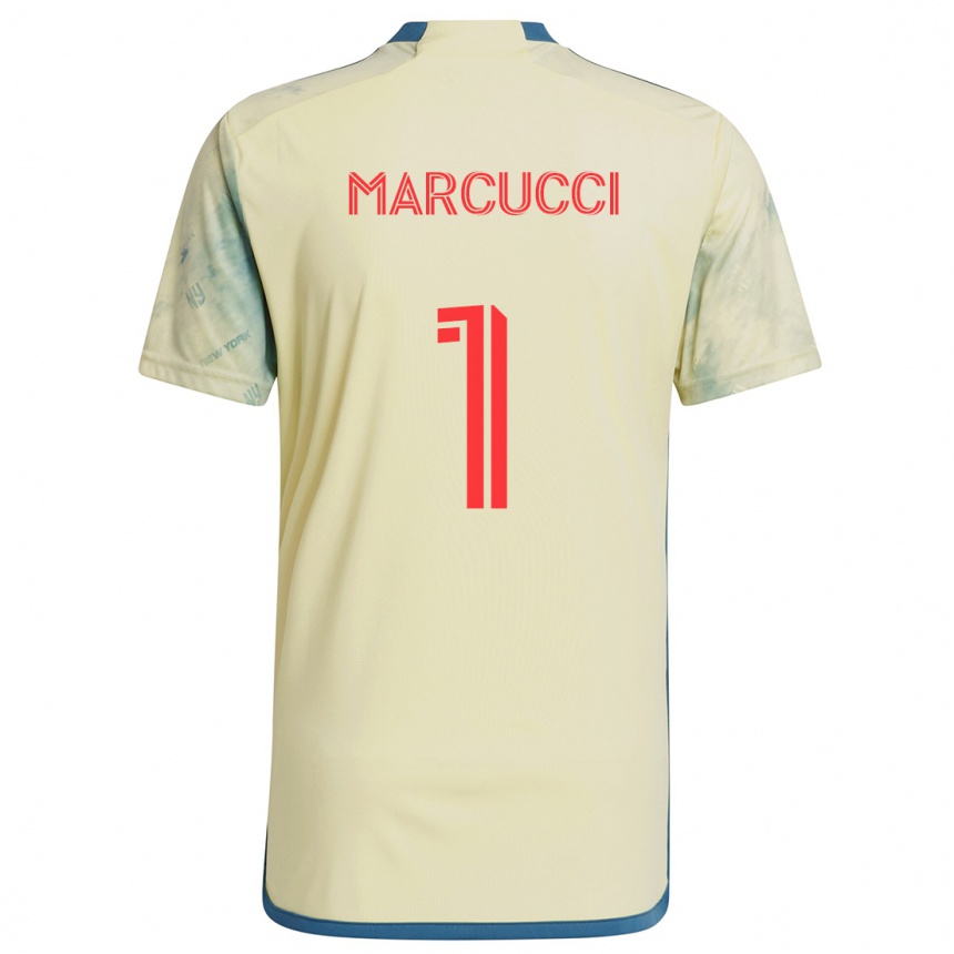 Vaikiškas Aj Marcucci #1 Geltona Raudona Mėlyna Namų Marškinėliai 2024/25 T-Shirt