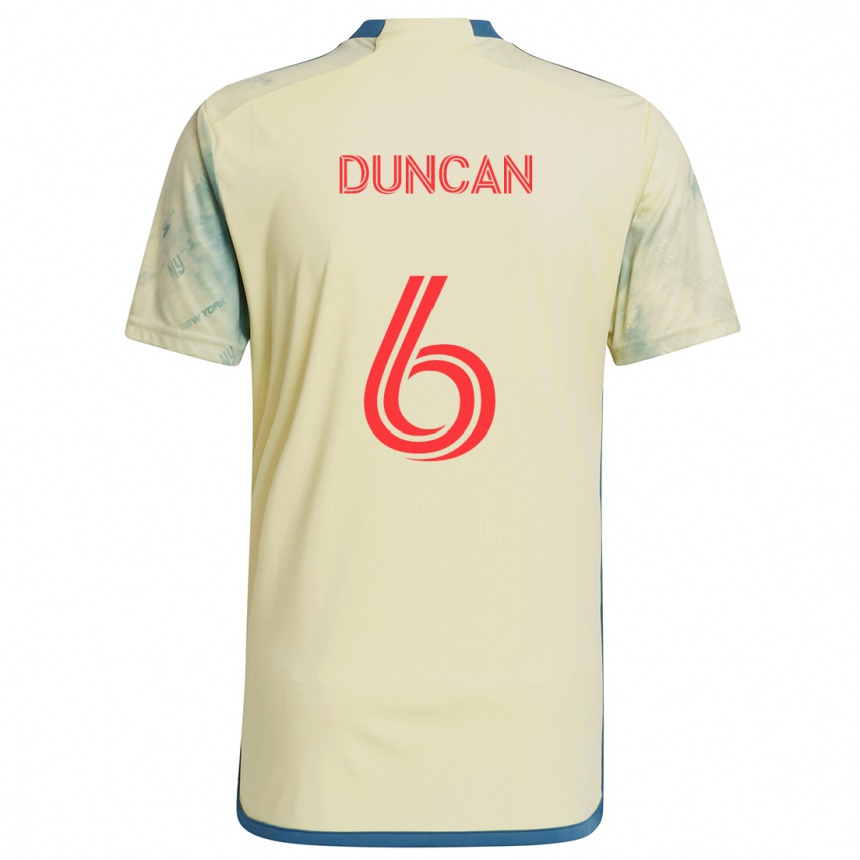 Vaikiškas Kyle Duncan #6 Geltona Raudona Mėlyna Namų Marškinėliai 2024/25 T-Shirt