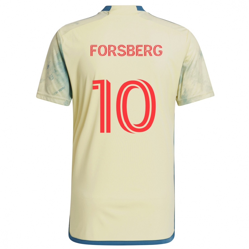 Vaikiškas Emil Forsberg #10 Geltona Raudona Mėlyna Namų Marškinėliai 2024/25 T-Shirt