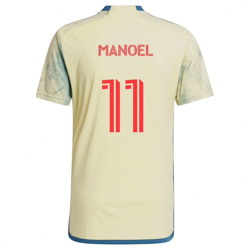 Vaikiškas Elias Manoel #11 Geltona Raudona Mėlyna Namų Marškinėliai 2024/25 T-Shirt