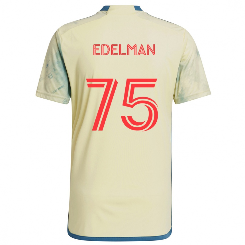 Vaikiškas Daniel Edelman #75 Geltona Raudona Mėlyna Namų Marškinėliai 2024/25 T-Shirt