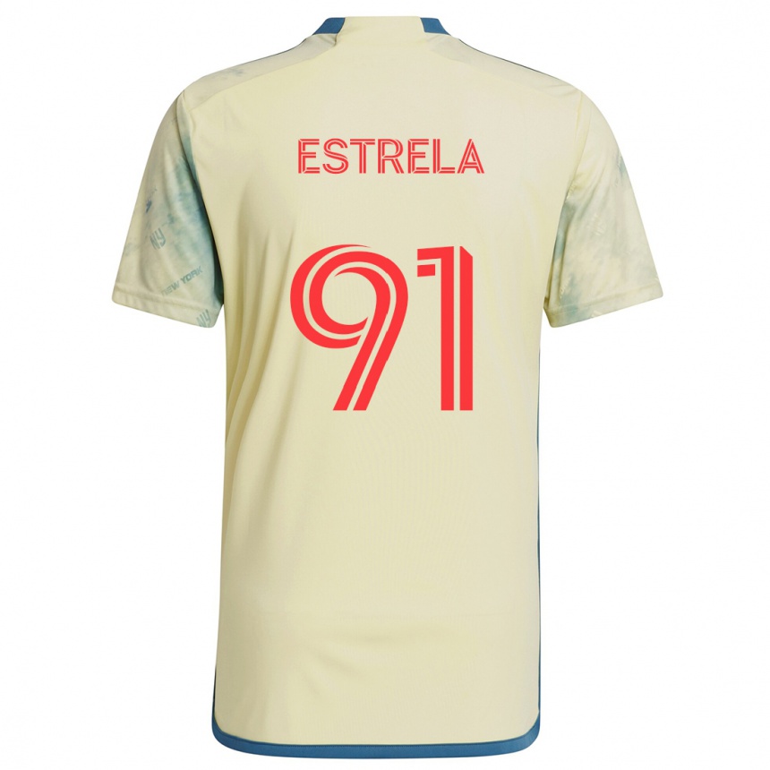 Vaikiškas Bento Estrela #91 Geltona Raudona Mėlyna Namų Marškinėliai 2024/25 T-Shirt