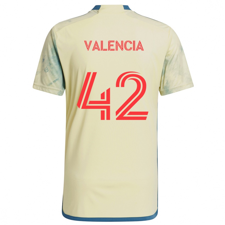 Vaikiškas Omar Valencia #42 Geltona Raudona Mėlyna Namų Marškinėliai 2024/25 T-Shirt