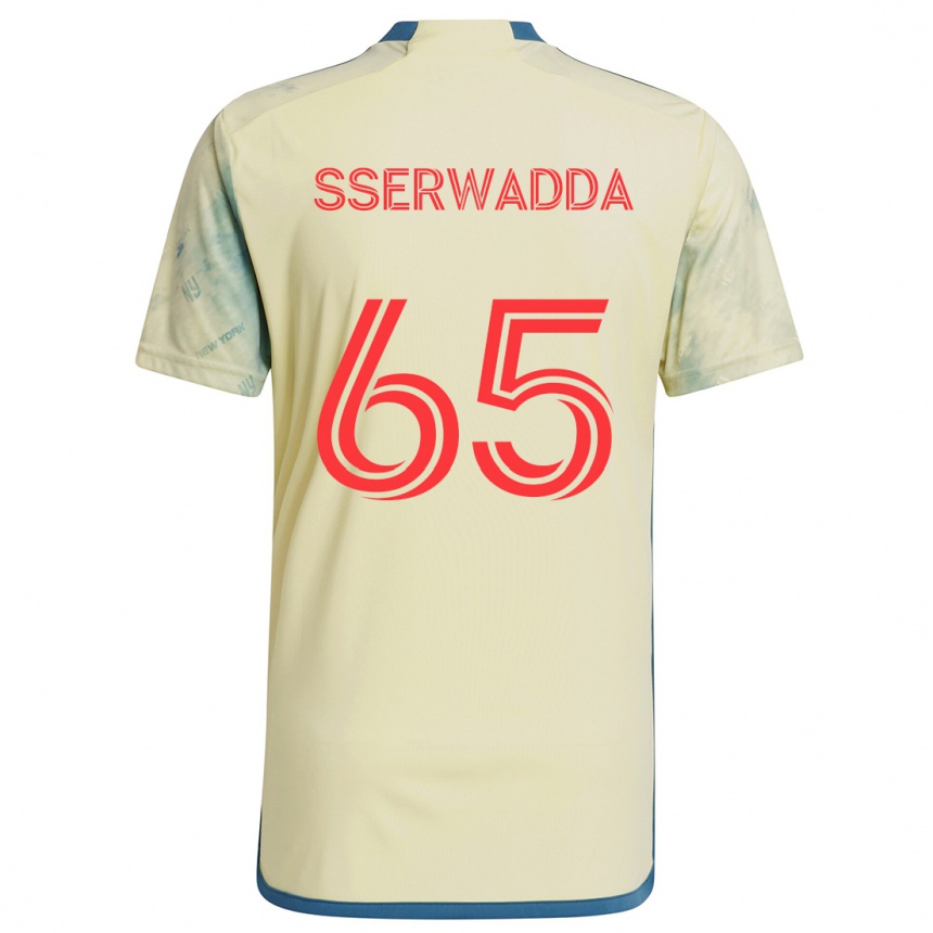 Vaikiškas Steven Sserwadda #65 Geltona Raudona Mėlyna Namų Marškinėliai 2024/25 T-Shirt