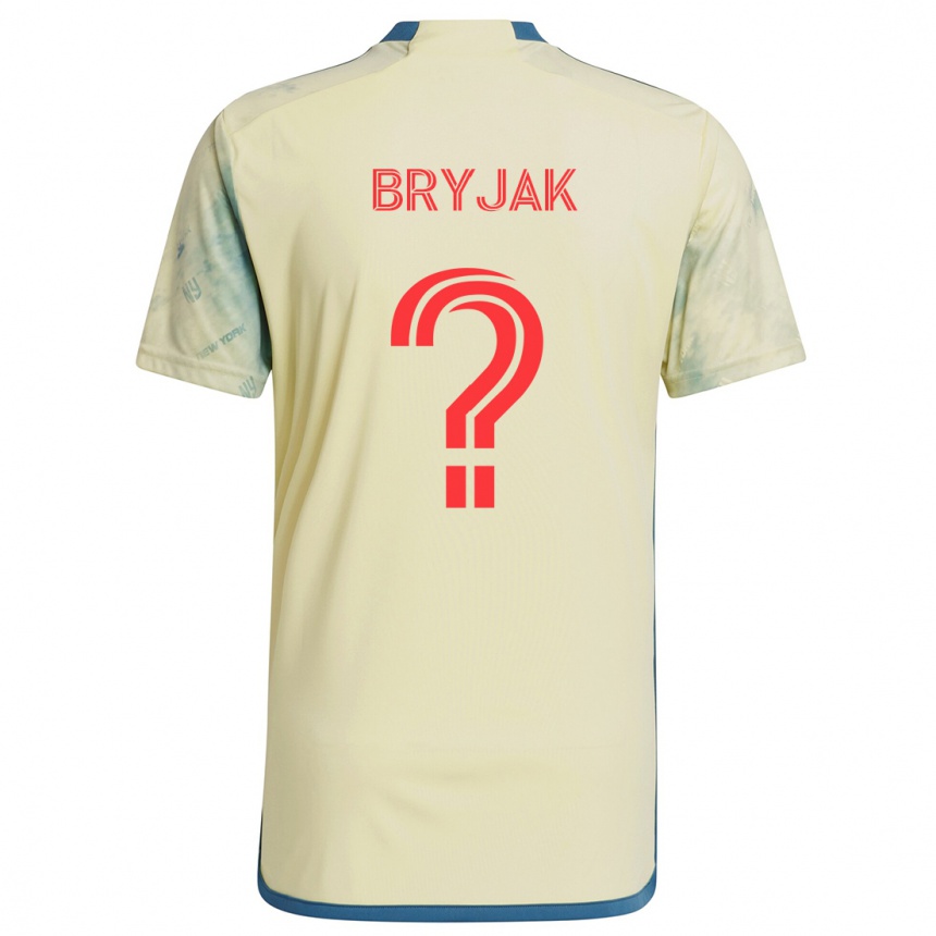 Vaikiškas Jeffrey Bryjak #0 Geltona Raudona Mėlyna Namų Marškinėliai 2024/25 T-Shirt