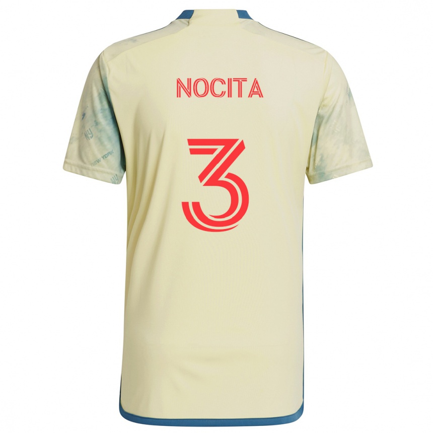 Vaikiškas Matthew Nocita #3 Geltona Raudona Mėlyna Namų Marškinėliai 2024/25 T-Shirt