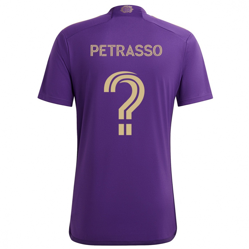 Vaikiškas Luca Petrasso #0 Violetinė Geltona Namų Marškinėliai 2024/25 T-Shirt