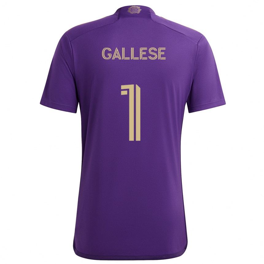 Vaikiškas Pedro Gallese #1 Violetinė Geltona Namų Marškinėliai 2024/25 T-Shirt