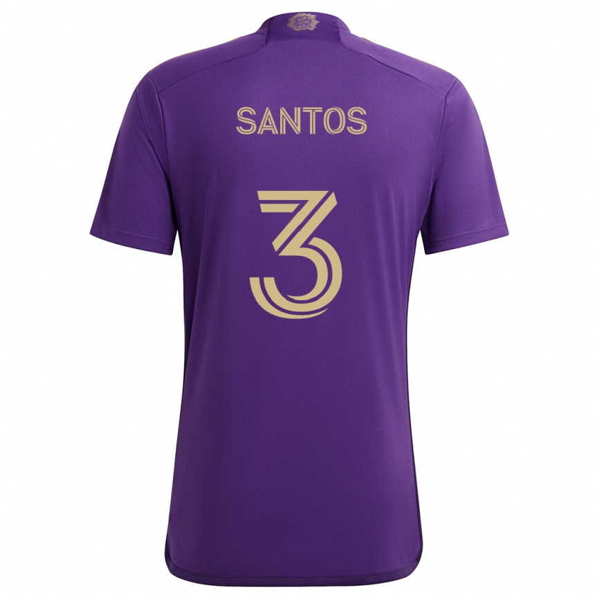 Vaikiškas Rafael Santos #3 Violetinė Geltona Namų Marškinėliai 2024/25 T-Shirt