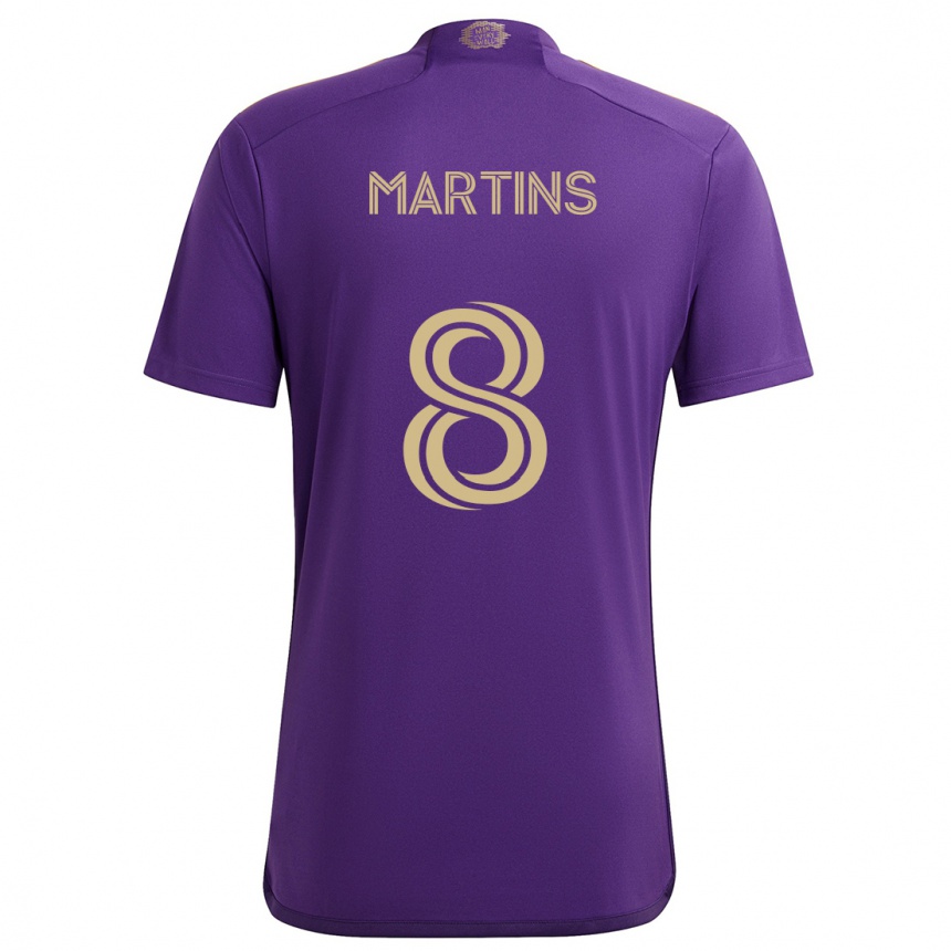 Vaikiškas Felipe Martins #8 Violetinė Geltona Namų Marškinėliai 2024/25 T-Shirt