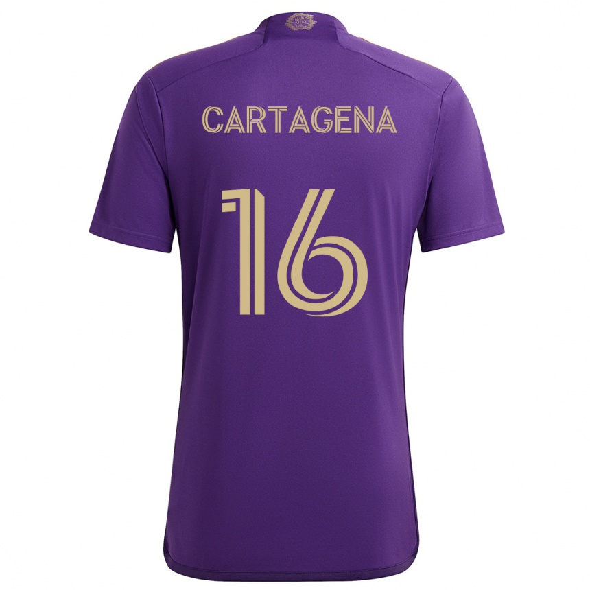 Vaikiškas Wilder Cartagena #16 Violetinė Geltona Namų Marškinėliai 2024/25 T-Shirt