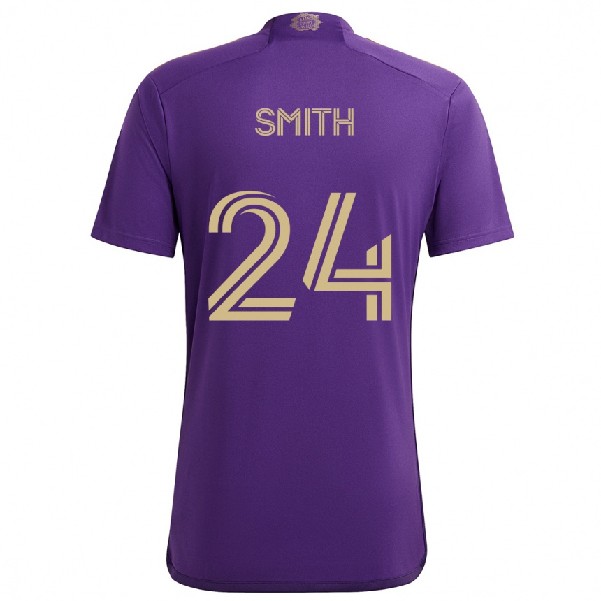 Vaikiškas Kyle Smith #24 Violetinė Geltona Namų Marškinėliai 2024/25 T-Shirt