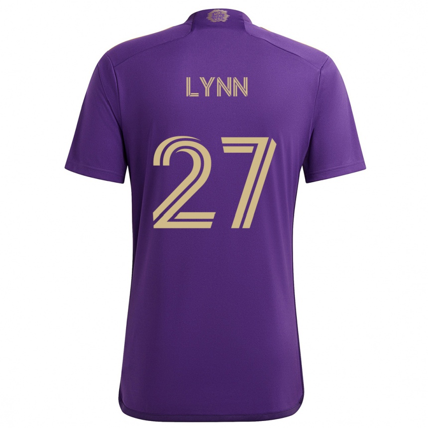 Vaikiškas Jack Lynn #27 Violetinė Geltona Namų Marškinėliai 2024/25 T-Shirt