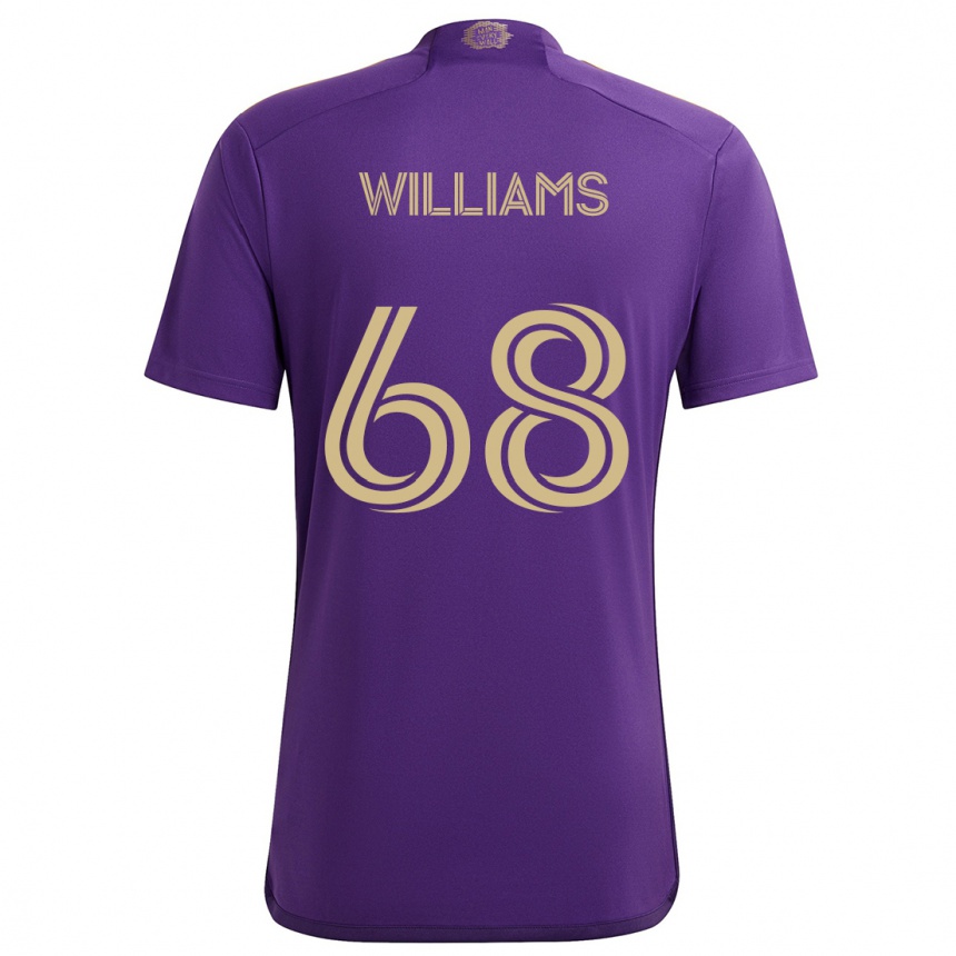 Vaikiškas Thomas Williams #68 Violetinė Geltona Namų Marškinėliai 2024/25 T-Shirt